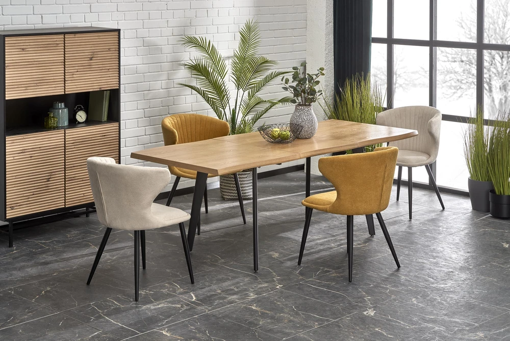 DICKSON 2 extension table 150-210, natural / juodas
