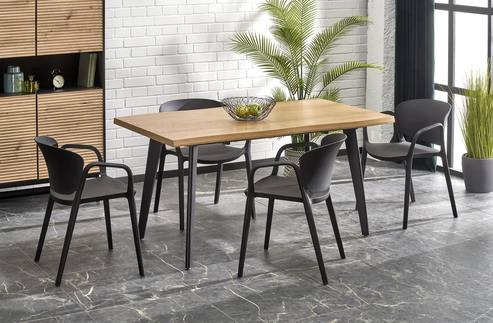 DICKSON 2 extension table 150-210, natural / juodas