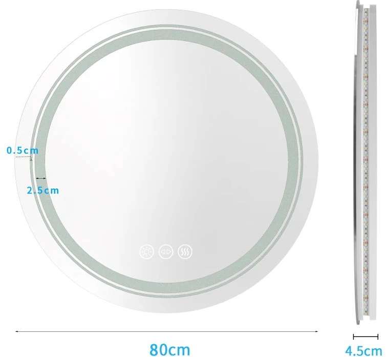 DOVER 80 bathroom wall mirror, sidabrinis