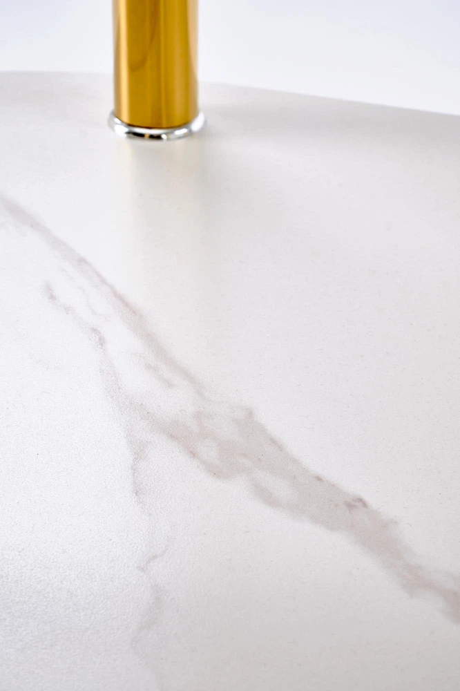 DUCAT c.table, baltas marble / transparent / auksinis