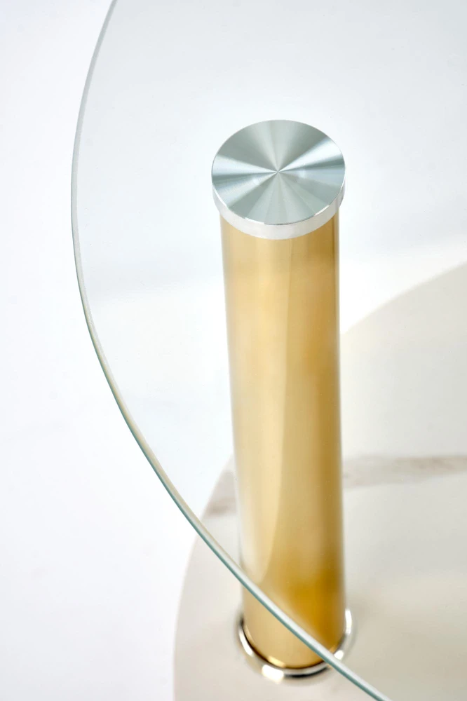 DUCAT S c.table, baltas marble / transparent / auksinis