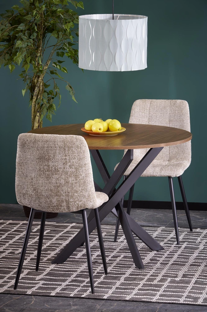 EDGAR table, top - walnut, legs - juodas