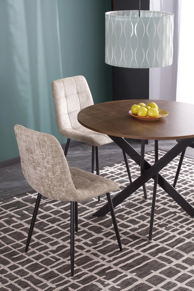 EDGAR table, top - walnut, legs - juodas