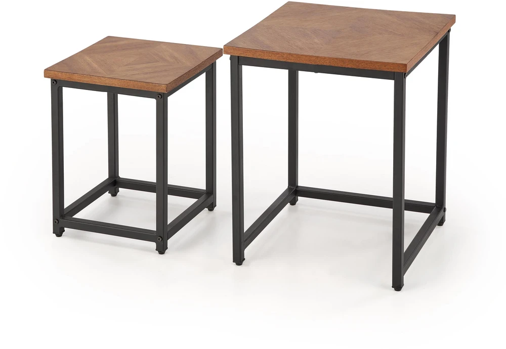 ELZA set of 2 coffee tables, walnut/juodas