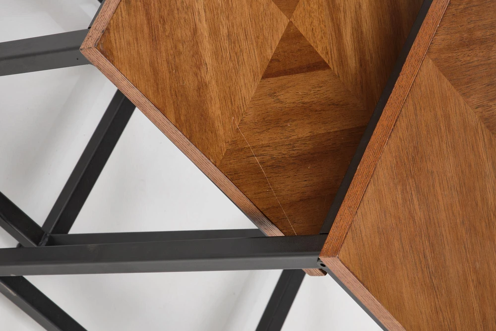 ELZA set of 2 coffee tables, walnut/juodas