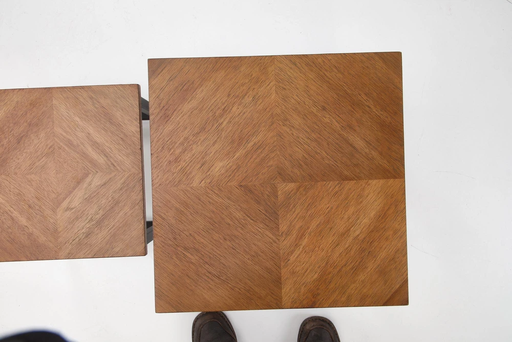 ELZA set of 2 coffee tables, walnut/juodas