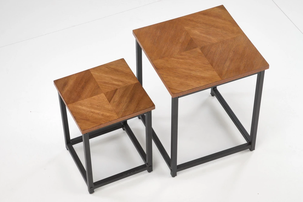 ELZA set of 2 coffee tables, walnut/juodas