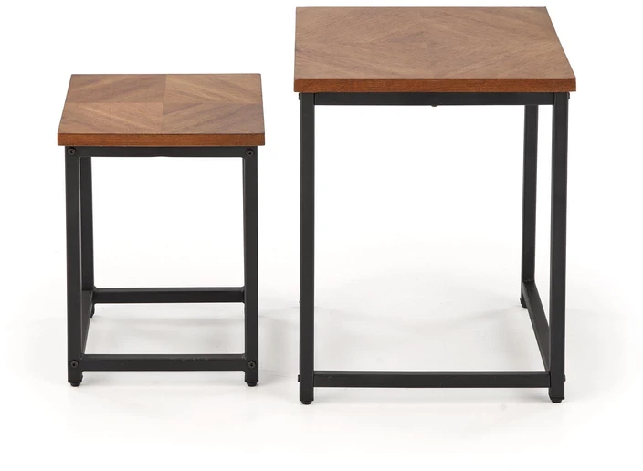 ELZA set of 2 coffee tables, walnut/juodas