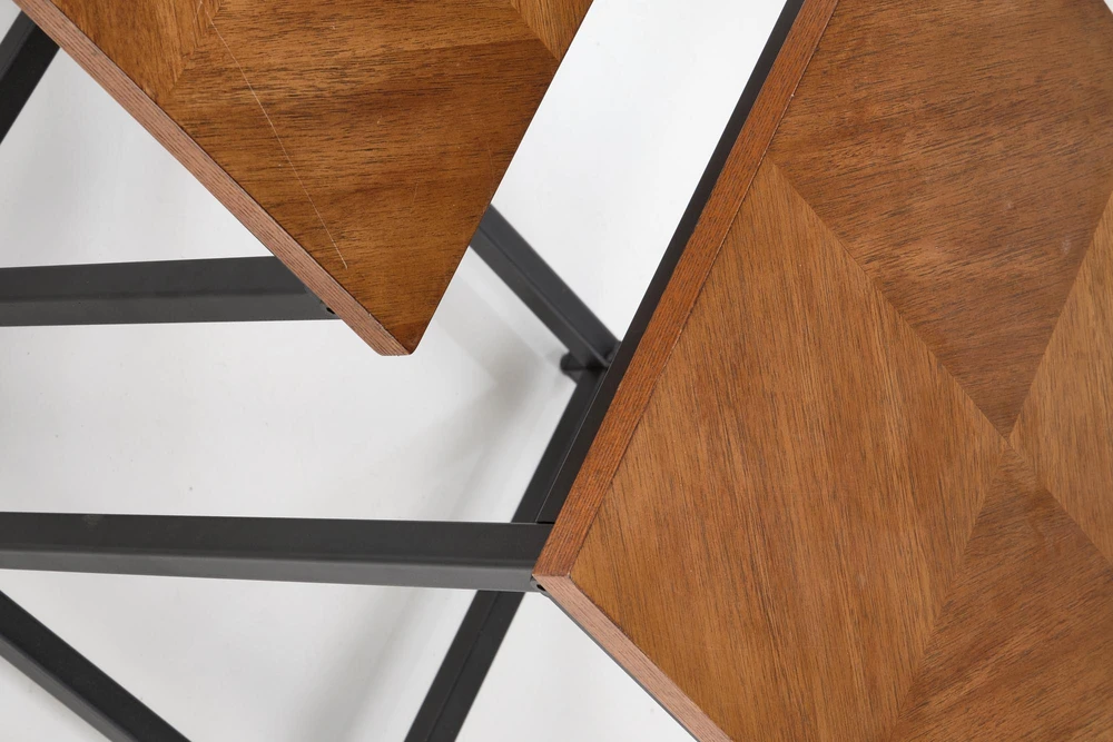 ELZA set of 2 coffee tables, walnut/juodas