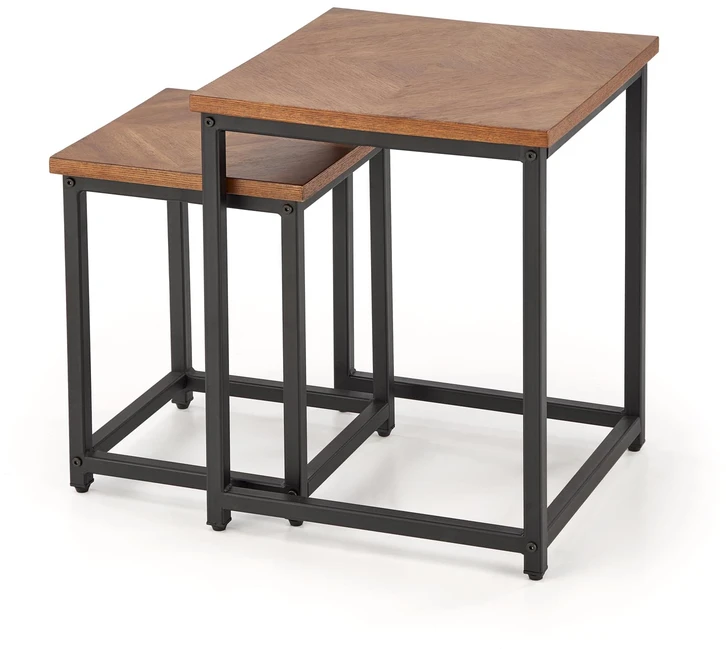 ELZA set of 2 coffee tables, walnut/juodas