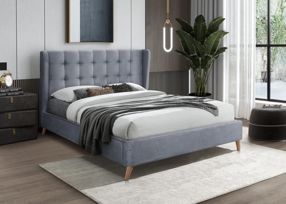 ESTELLA lova 160 cm, pilka