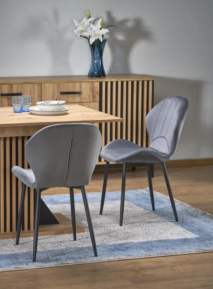 FABIANO extension table, artisan oak / juodas