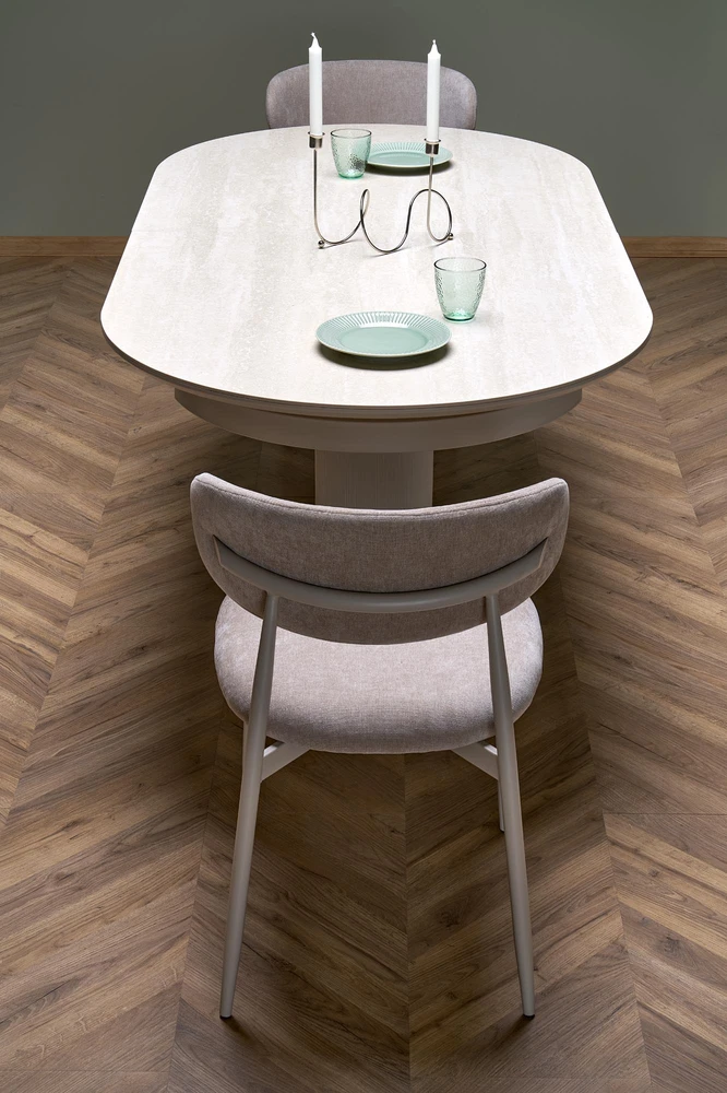 FALONE extension table, color: travertine / cashmere