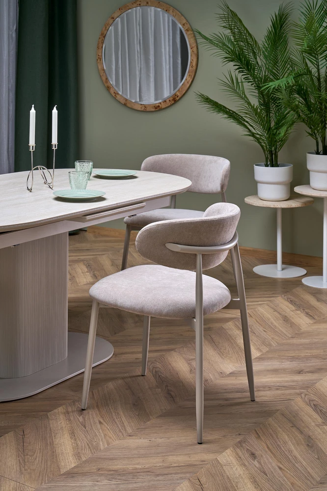 FALONE extension table, color: travertine / cashmere