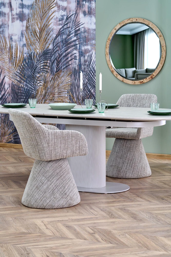 FALONE extension table, color: travertine / cashmere