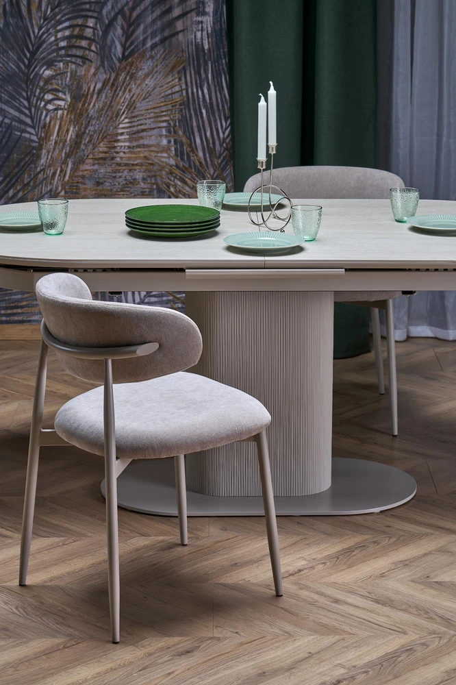 FALONE extension table, color: travertine / cashmere