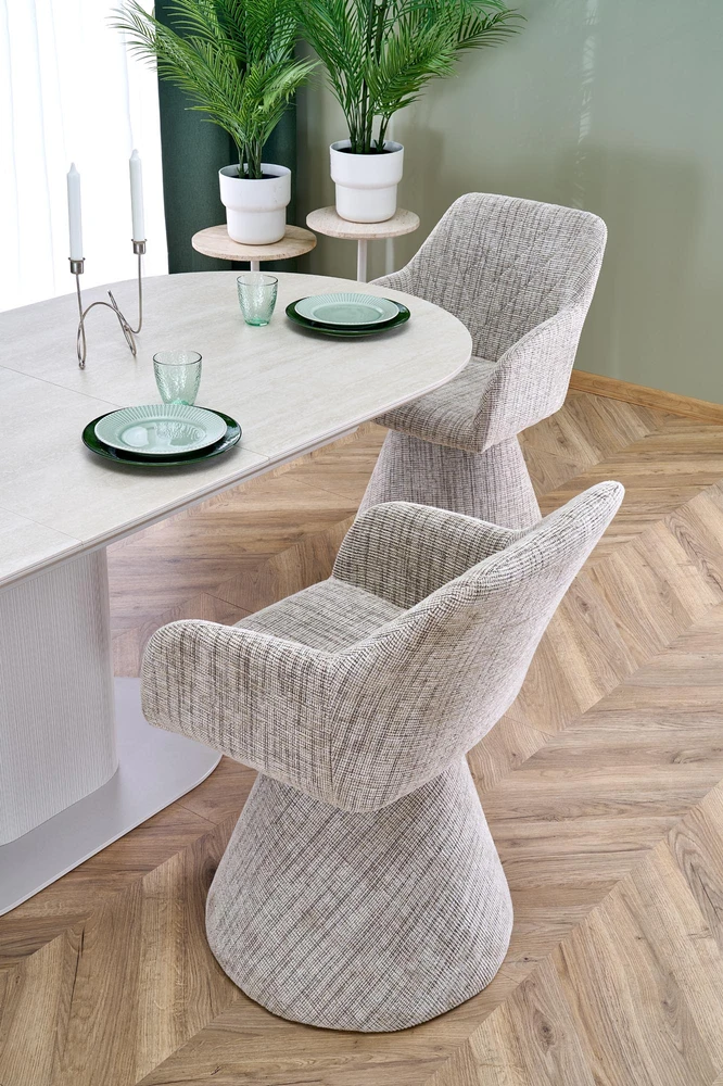FALONE extension table, color: travertine / cashmere