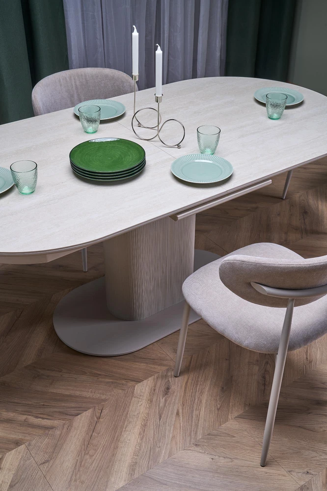 FALONE extension table, color: travertine / cashmere