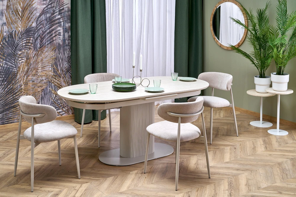 FALONE extension table, color: travertine / cashmere