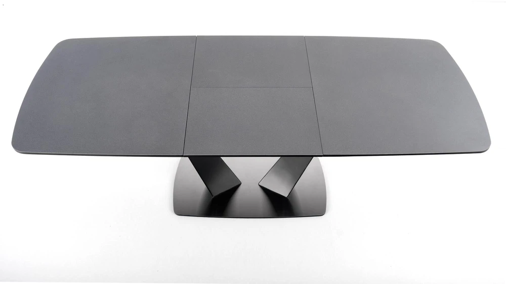 FANGOR extension table, color: top - dark pilkas, legs - juodas