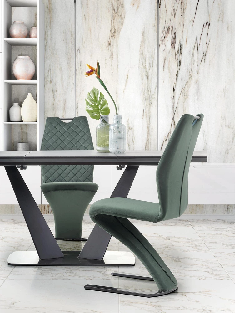 FANGOR extension table, color: top - dark pilkas, legs - juodas