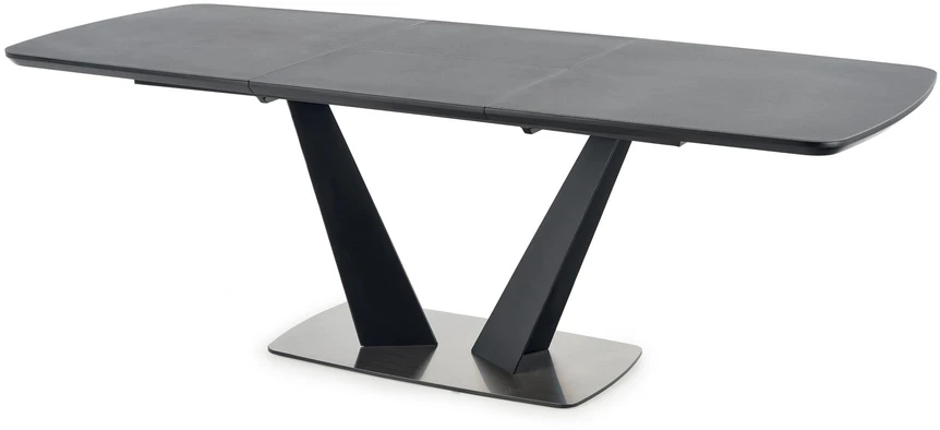 FANGOR extension table, color: top - dark pilkas, legs - juodas