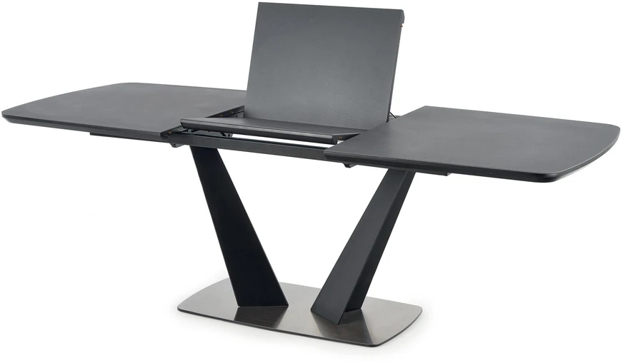 FANGOR extension table, color: top - dark pilkas, legs - juodas