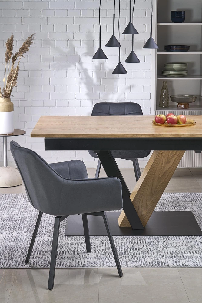 FANIS extension table, natural / juodas