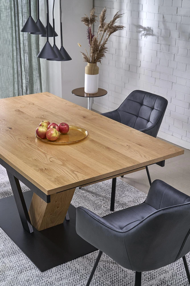 FANIS extension table, natural / juodas