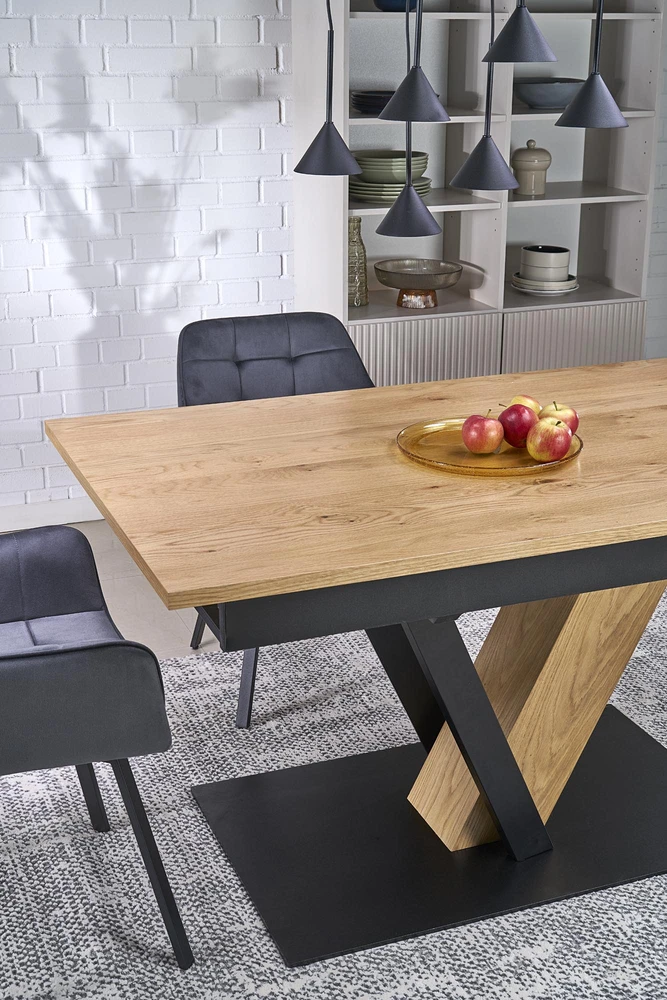 FANIS extension table, natural / juodas