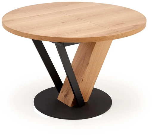 FANIS round extension table, natural / juodas