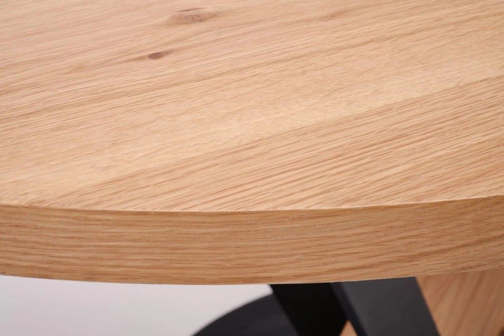 FANIS round extension table, natural / juodas