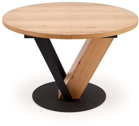 FANIS round extension table, natural / juodas