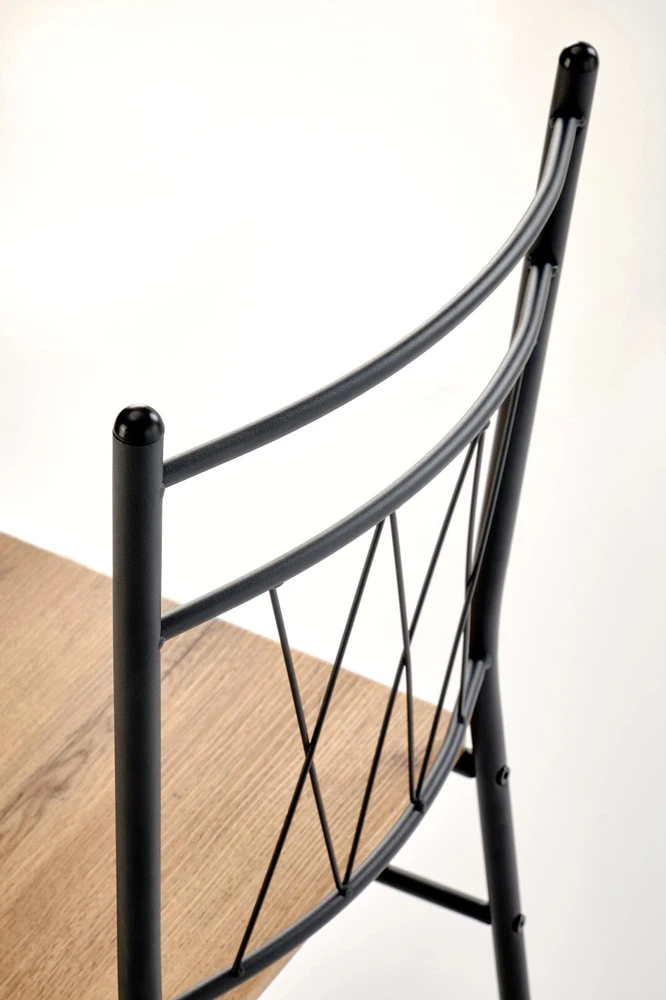 FAUST set + 4 chairs color: natural oak / juodas