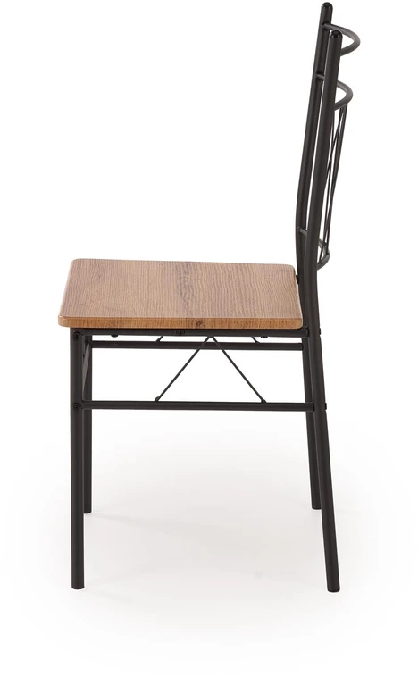FAUST set + 4 chairs color: natural oak / juodas