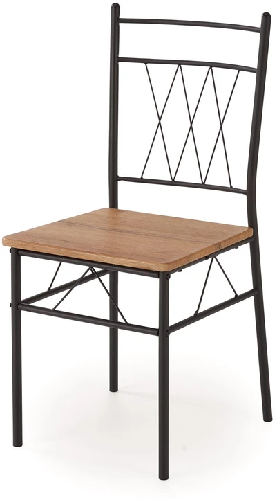 FAUST set + 4 chairs color: natural oak / juodas