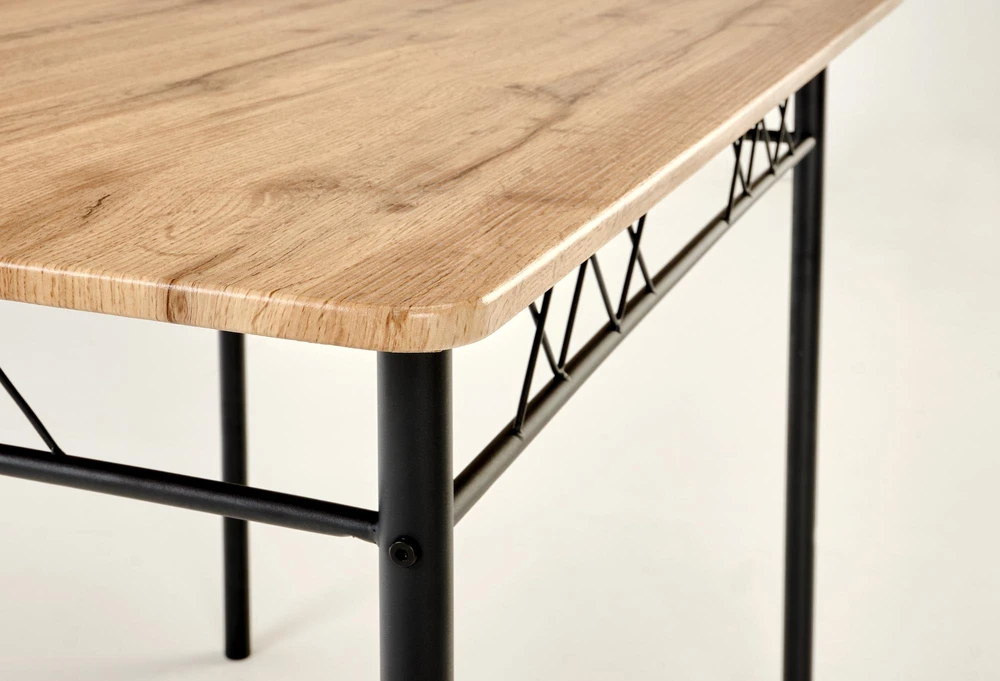 FAUST set + 4 chairs color: natural oak / juodas