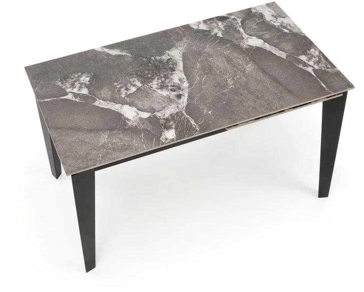 FELIX extension table, pilkas marble / juodas