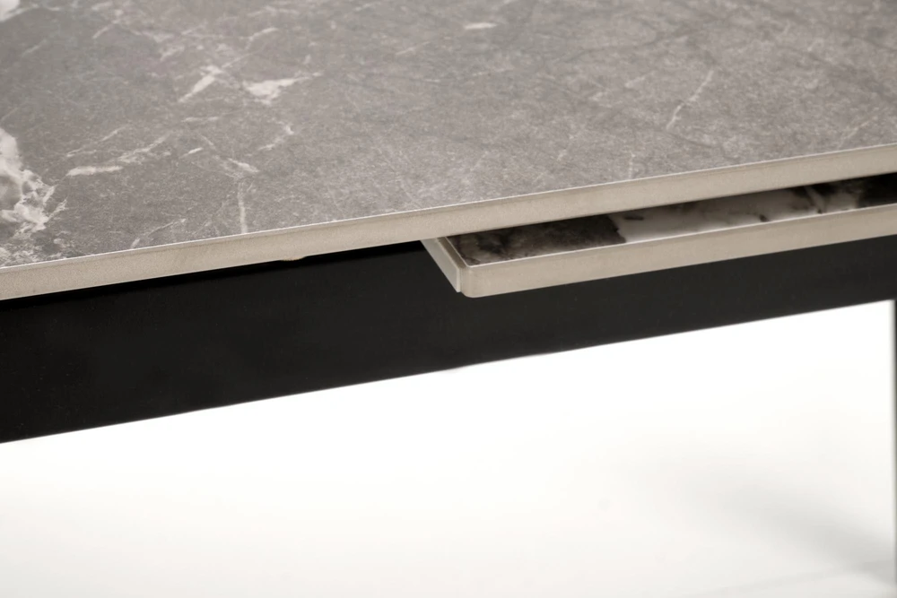 FELIX extension table, pilkas marble / juodas
