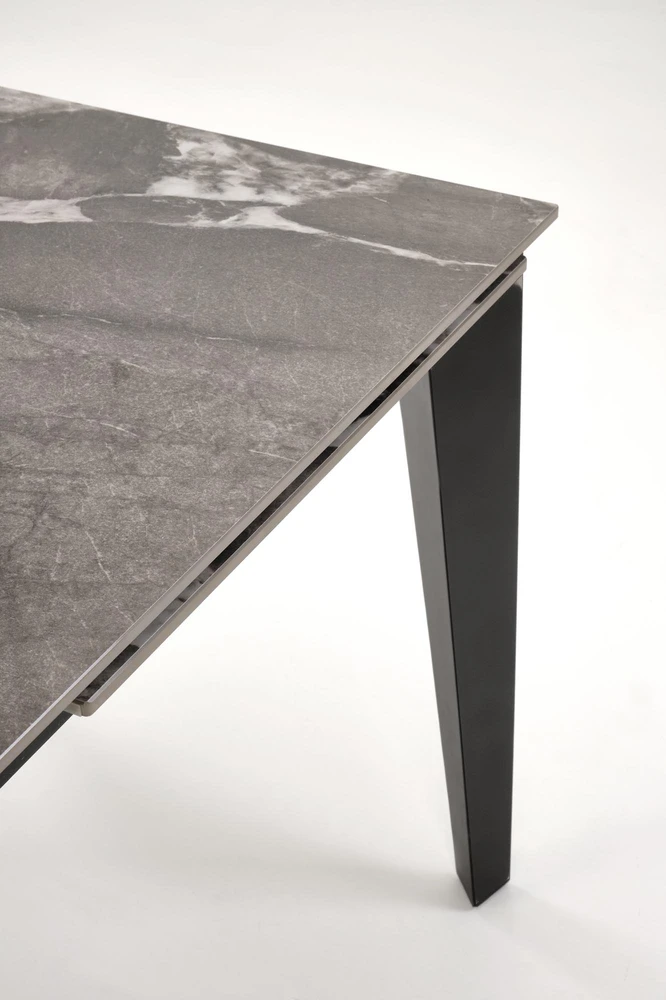 FELIX extension table, pilkas marble / juodas