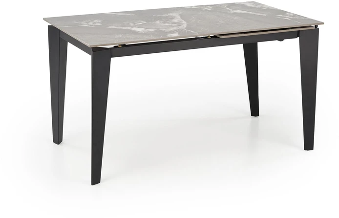 FELIX extension table, pilkas marble / juodas
