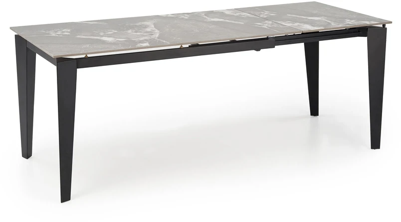 FELIX extension table, pilkas marble / juodas