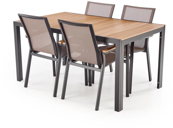 FIERRO rectangle table, ruda /juodas