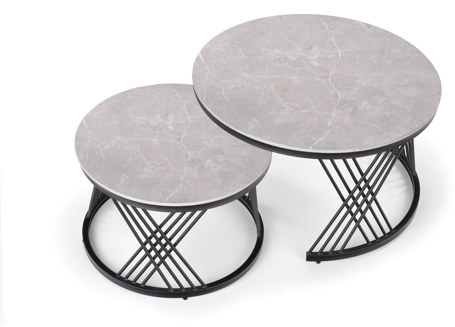 FLAMINGO set of 2 coffee tables, pilkas marble