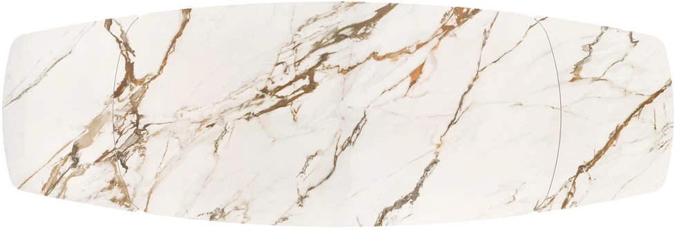 FLAVOR extension table, baltas marble / walnut