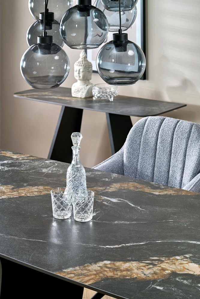 FORUM extension table, juodas marble / juodas