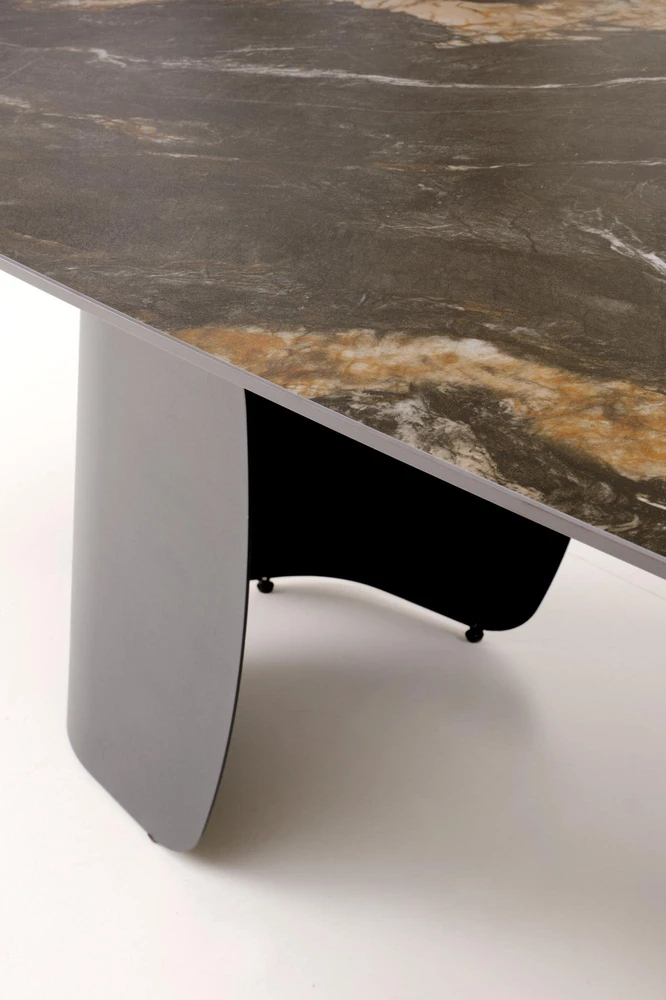 FORUM extension table, juodas marble / juodas