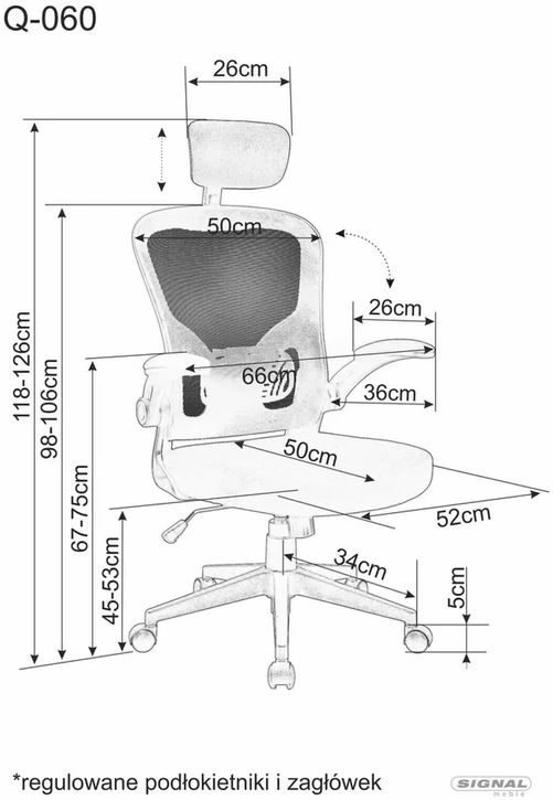 Signal Meble Fotel Q-060 pasukama kėdė