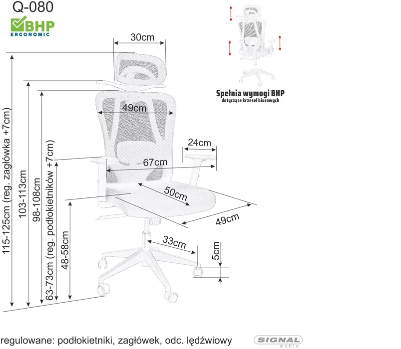 Signal Meble Fotel Q-080M pasukama kėdė