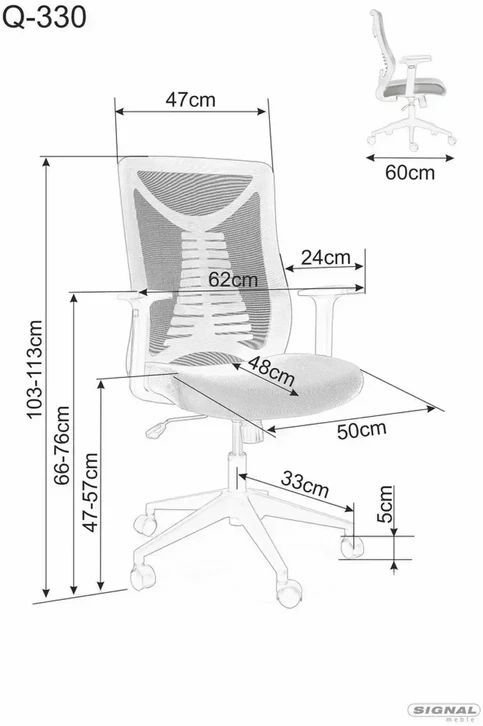 Signal Meble Biuro kėdė Q-330R, juoda